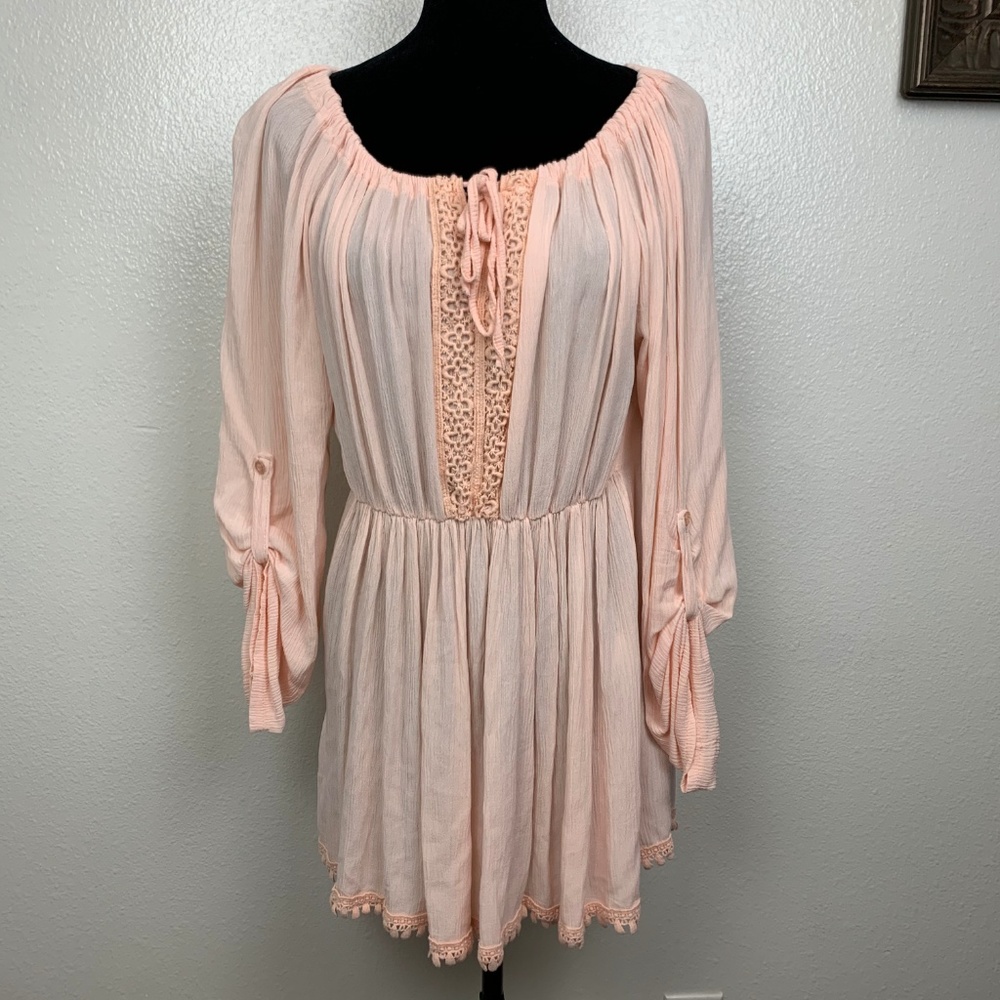 Giulia Made in Italy‎ Peasant Blush Pink Blouse